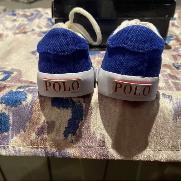 POLO RALPH LAUREN Geoff Kids Blue Canvas Sneakers - Picture 5 of 6